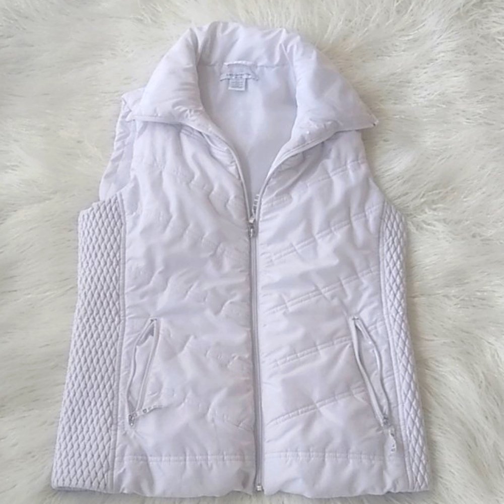 Winter Parka Vest White Medium Liz Claiborne